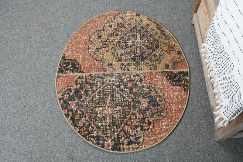 ブルーオンブレラグ、2.5x2.9フィート、レッドアクセント付き