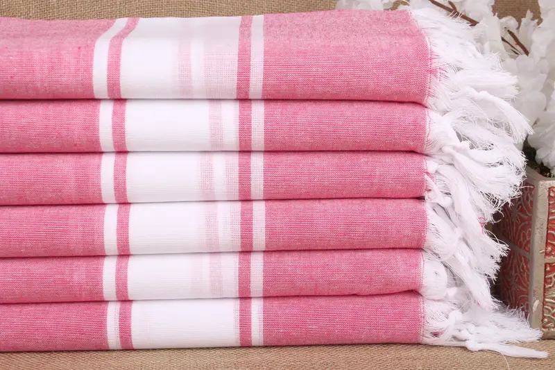 Toalla de Playa Algodón Fucsia, Personalizada 40x71 Pulgadas