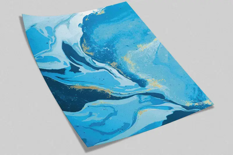 Blue Marble Wall Art, Alcohol Ink Wall Painting, Blue Tones Marble Artwork Wall Painting, Modern Marble Digital Paper, Accent Wall, - 7