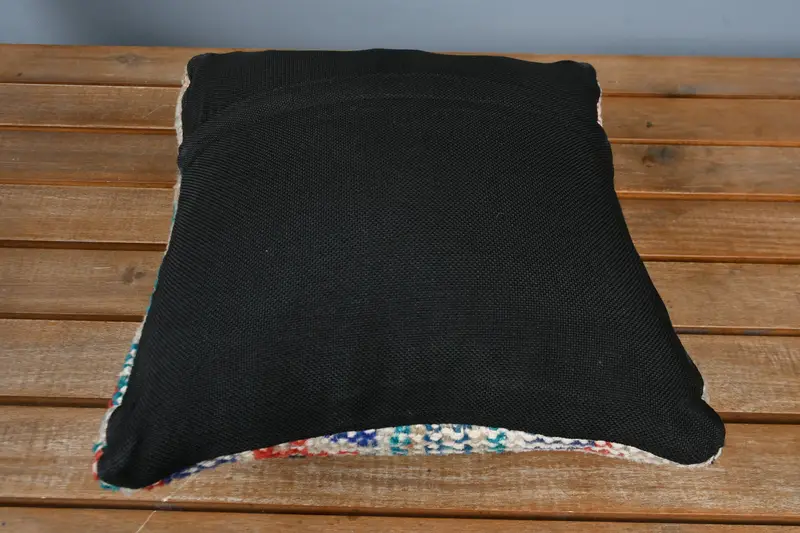 12x12 Blue Cushion, Home Decor Pillow, Pillow Sham, Ethnic Throw Cushion Case, Kilim Cushion Sham, Pillow for Couch, Living Room Throw Cushion Cover - 5