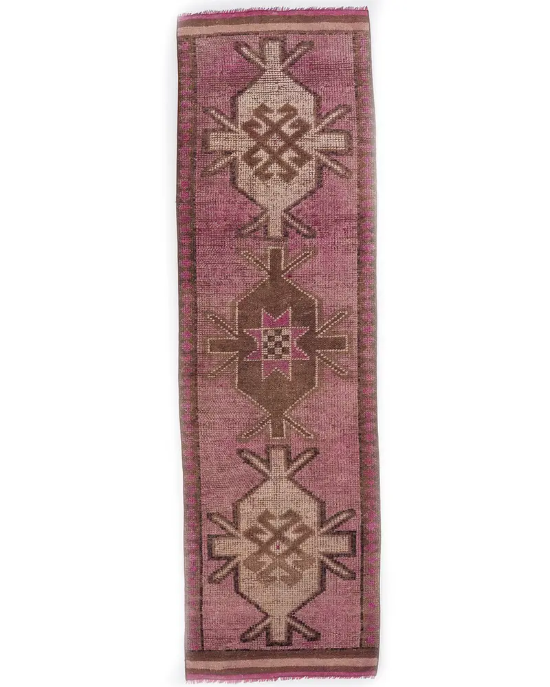 Pembe Fas Halısı, 2,9x9,9 ft Zarif Dekor