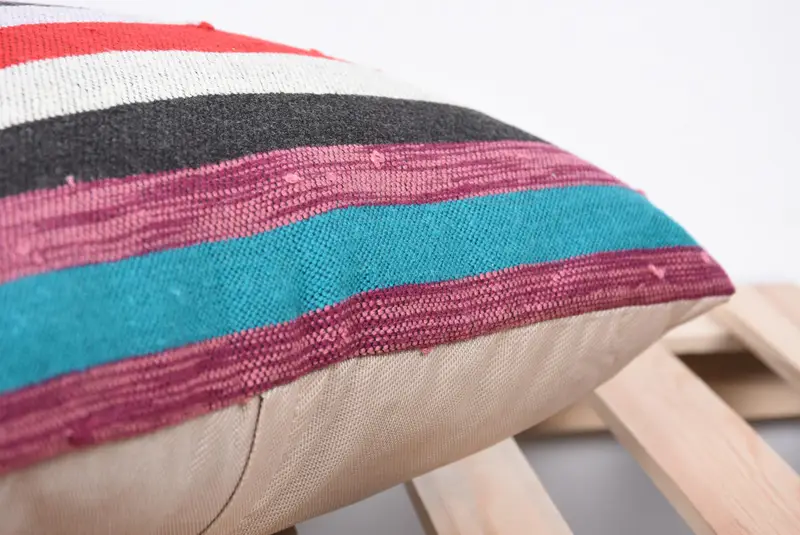 Pastel Cushion Cover, Cushion Cover, Ethnical Kilim Rug Pillow, Turkish Kilim Pillow, 16x16 Purple Pillow Cover, Home Decor Pillow - 7
