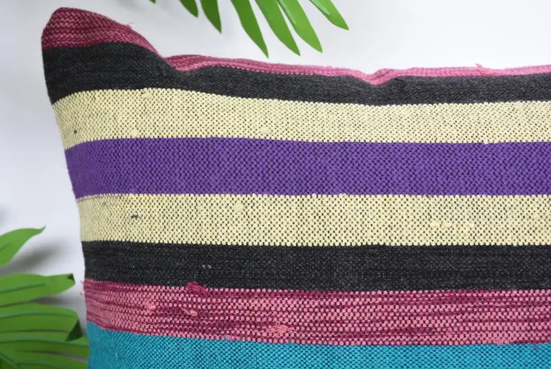 Pastel Cushion Cover, Cushion Cover, Ethnical Kilim Rug Pillow, Turkish Kilim Pillow, 16x16 Purple Pillow Cover, Home Decor Pillow - 2