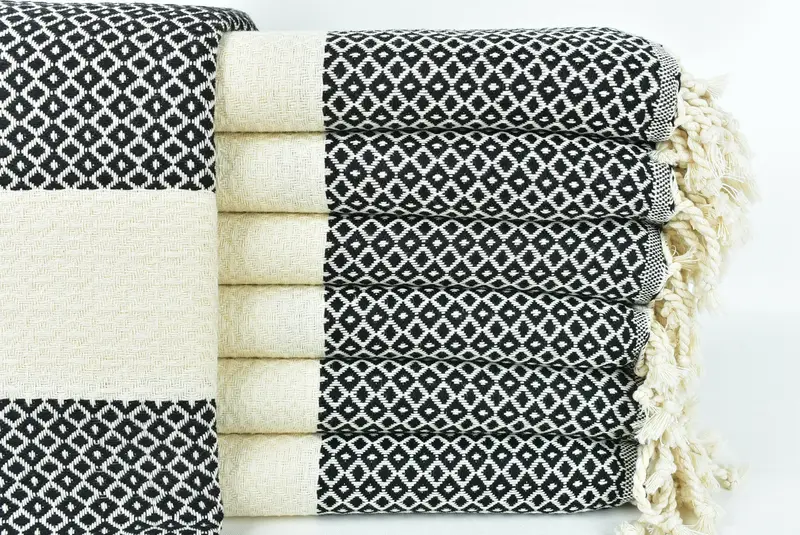 70x40 Cotton Diamond Towel, Gift For Bride, Travel Towel, Summer Gift, Organic Turkish towel, Girls Weekend Getaways Ideas, Turkish Towel Beach - 1