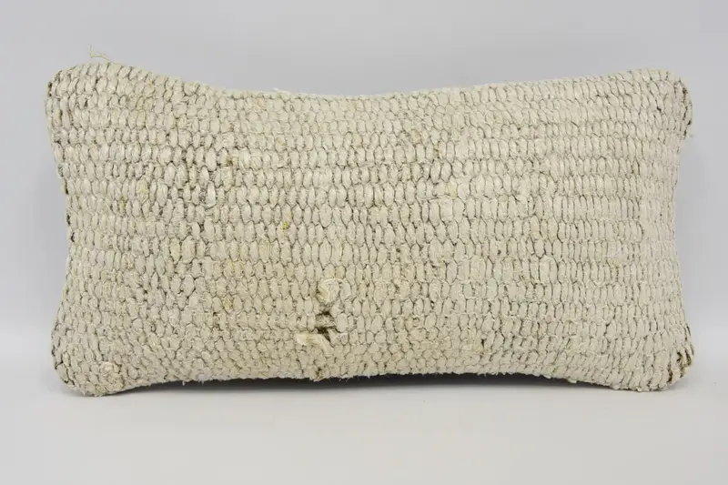 Crochet Pattern Pillow Case, 8x16 Beige Pillow, Boho Pillow Sham Cover, Pillow Sham, Floor Cushion Cover, Kilim Cushion Sham, Antique Pillows - 1