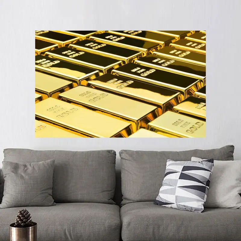 Golden Printed Glass: Luxury Decor for Office or Man Cave