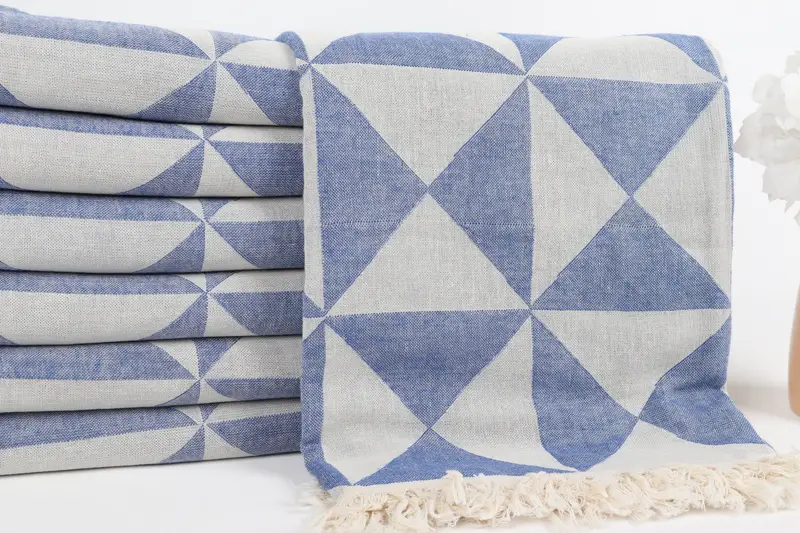 Bridal Gifts, First Wedding Anniversary Gift, Home Decor Gifts, Scarf Towel, Thin towel, 70x40 Cotton Geometric Towel, Bachelorette Party Favors - 3