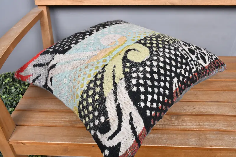 20x20 Green Cushion, Pillow Sham, Knitted Cushion Cover, Kilim Pillow Cover, Kilim Pillow, Southwestern Cushion, Gift Pillow - 2