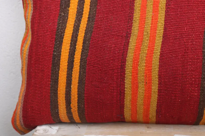 Pillow for Couch, Shabby Chic Pillow Cover, Pillow Cover, Art Deco Cushion Case, Home Decor Pillow, Kilim Pillow, 16x36 Red Pillow Sham - 3