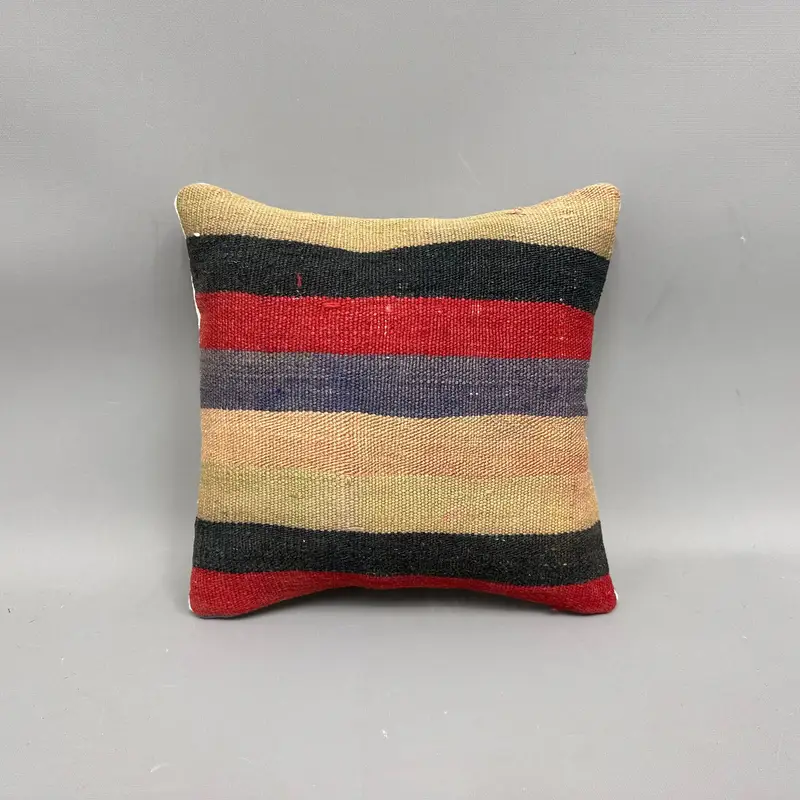 12x12 Blue Pillow Cover, Turkish Bench Pillow Case, Gift Pillow, Kilim Cushion Sham, Ethnic Pillow Cover Cushion Cover, Vintage Pillow, Pillow Case - 4