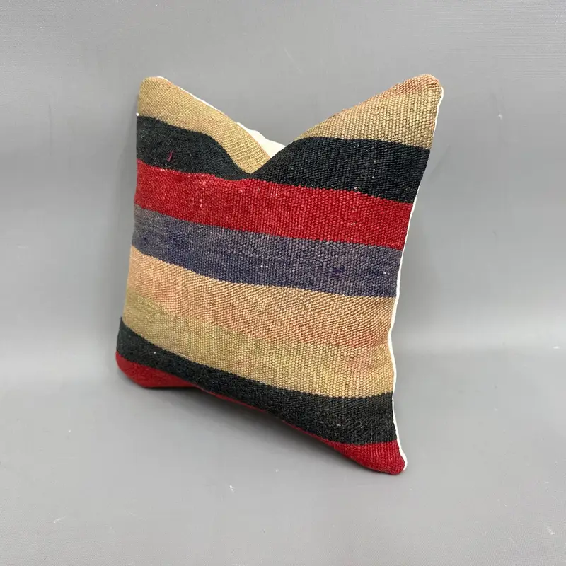 12x12 Blue Pillow Cover, Turkish Bench Pillow Case, Gift Pillow, Kilim Cushion Sham, Ethnic Pillow Cover Cushion Cover, Vintage Pillow, Pillow Case - 3