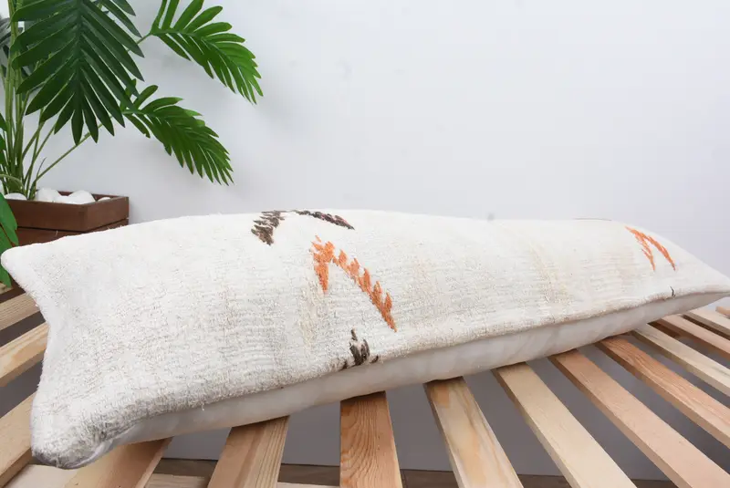Authentic Pillow Case, Kilim Cushion Sham, Pillow Cover, Bohemian Cushion Pillow, 12x36 White Cushion Cover, Boho Pillow, Boho Pillow Sham Cover - 6