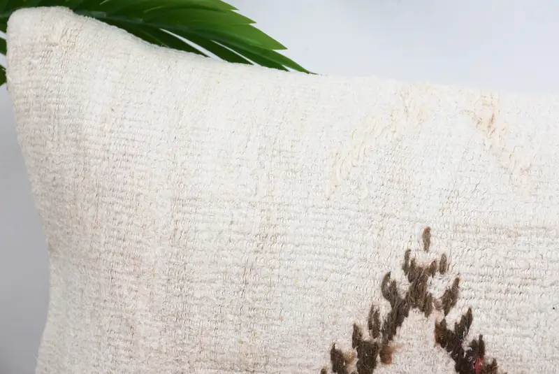 Authentic Pillow Case, Kilim Cushion Sham, Pillow Cover, Bohemian Cushion Pillow, 12x36 White Cushion Cover, Boho Pillow, Boho Pillow Sham Cover - 2