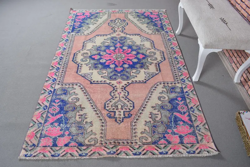 Alfombra Elegante Beige y Naranja 1,2x2,1m Motivo Ikat