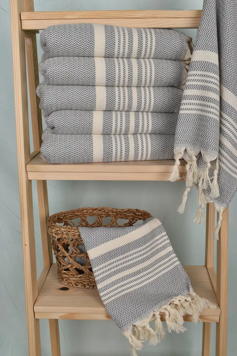 40x18 Cotton Striped Towel, Bathroom Towels, Gift For The Home Decor, Small Bath Towels, Bathroom Hand Towel, Turkish Tea Towel, Embroidery Towel - 3