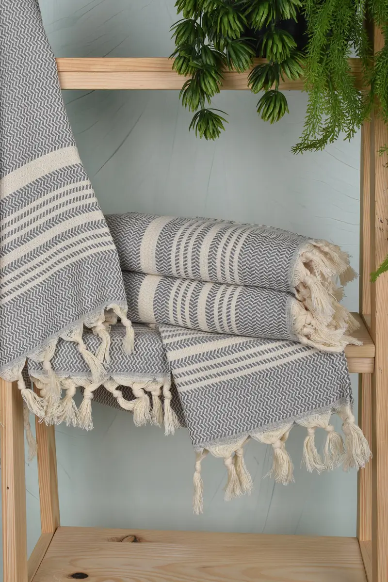 40x18 Cotton Striped Towel, Bathroom Towels, Gift For The Home Decor, Small Bath Towels, Bathroom Hand Towel, Turkish Tea Towel, Embroidery Towel - 6