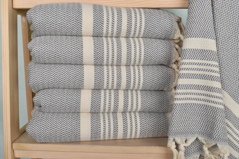 40x18 Cotton Striped Towel, Bathroom Towels, Gift For The Home Decor, Small Bath Towels, Bathroom Hand Towel, Turkish Tea Towel, Embroidery Towel - 2