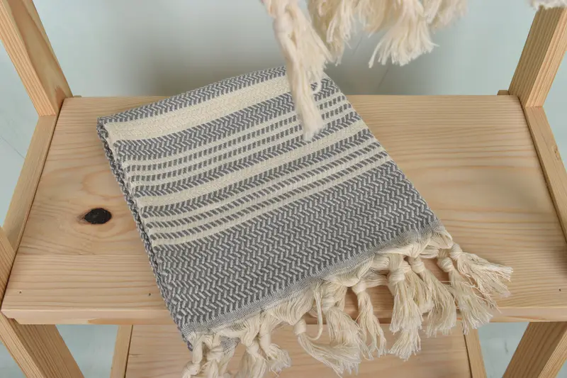 40x18 Cotton Striped Towel, Bathroom Towels, Gift For The Home Decor, Small Bath Towels, Bathroom Hand Towel, Turkish Tea Towel, Embroidery Towel - 5