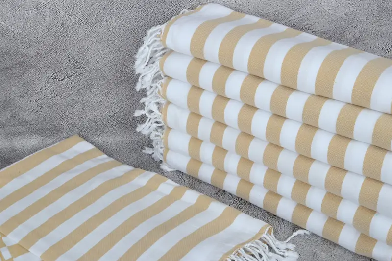 68x36 Cotton Striped Towel, Soft organic Turkish peshtemal for luxury spa use, Peshtemal Towel, Thin towel, Absorbent Turkish towel, Spa Gift - 2