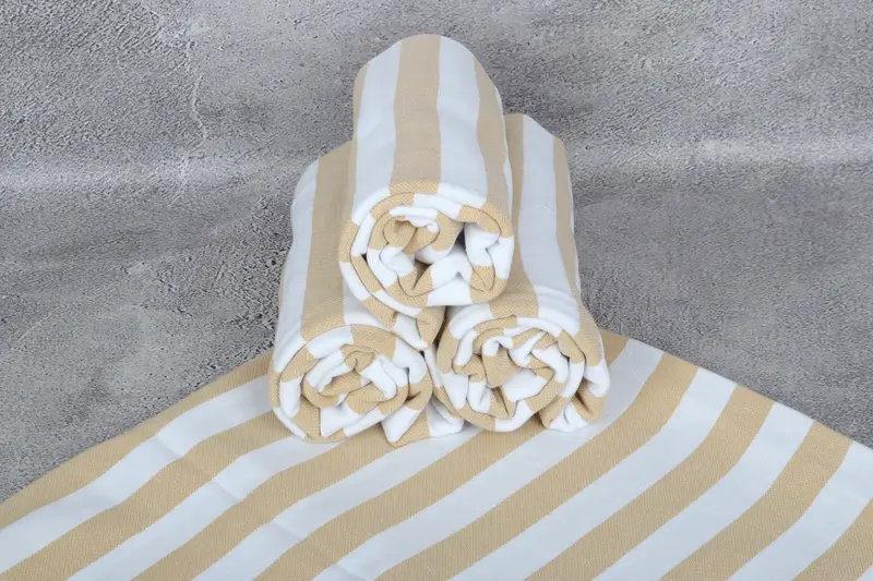 68x36 Cotton Striped Towel, Soft organic Turkish peshtemal for luxury spa use, Peshtemal Towel, Thin towel, Absorbent Turkish towel, Spa Gift - 7