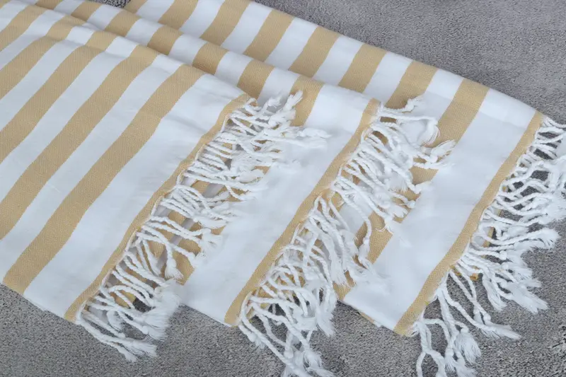 68x36 Cotton Striped Towel, Soft organic Turkish peshtemal for luxury spa use, Peshtemal Towel, Thin towel, Absorbent Turkish towel, Spa Gift - 5