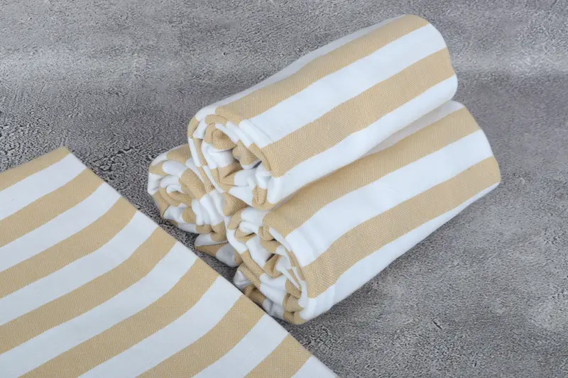 68x36 Cotton Striped Towel, Soft organic Turkish peshtemal for luxury spa use, Peshtemal Towel, Thin towel, Absorbent Turkish towel, Spa Gift - 8