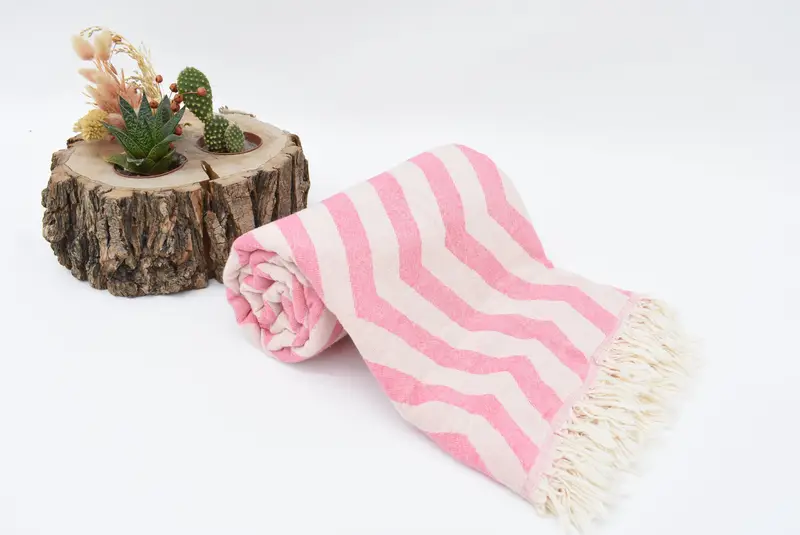 Turkish Towel Beach Towel, 70x40 Cotton Zigzag Design Towel, Bachelor Party Gifts, Gifts For Him, Custom Wedding Gift, Turkish bath towel - 8