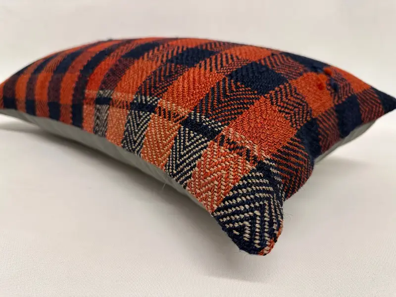 Vintage Kilim Pillow, 12x24 Orange Cushion, Ethnical Kilim Rug Pillow, Pillow Cover, Colorful Pillow Cover, Pillow for Couch - 6