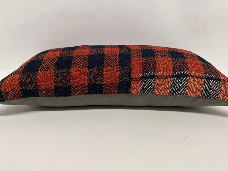 Vintage Kilim Pillow, 12x24 Orange Cushion, Ethnical Kilim Rug Pillow, Pillow Cover, Colorful Pillow Cover, Pillow for Couch - 5