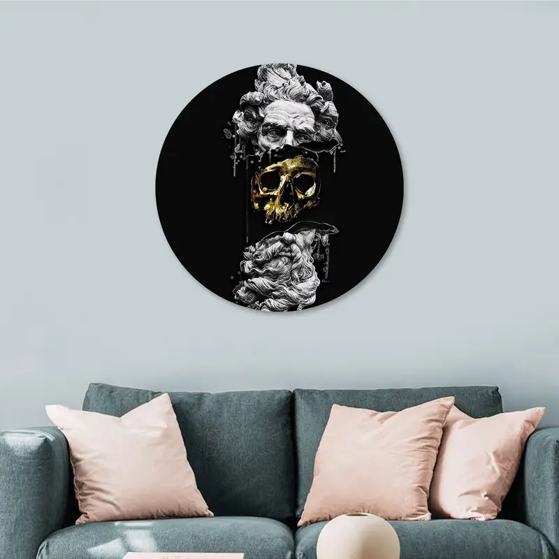 ロフトマンケイブ用のトレンディなゴールドとブラックの抽象キャンバス