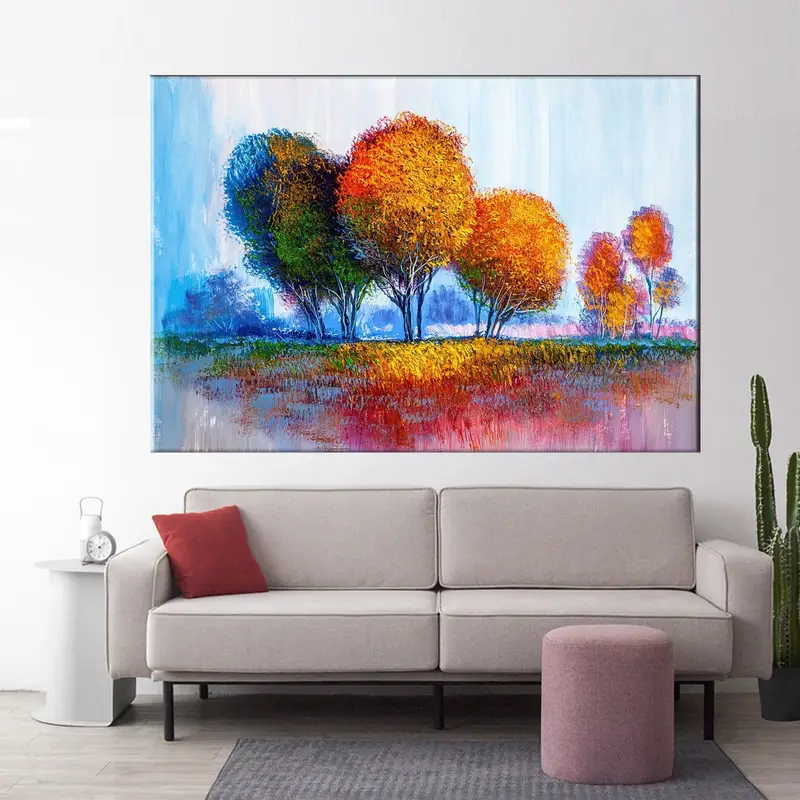Tree Wall Art, Abstract Wall Decor, Living Room Decor, Autumn Landscape Poster, Modern Wall Decor, Home Decor, Tree Landscape Wall Art, - 4