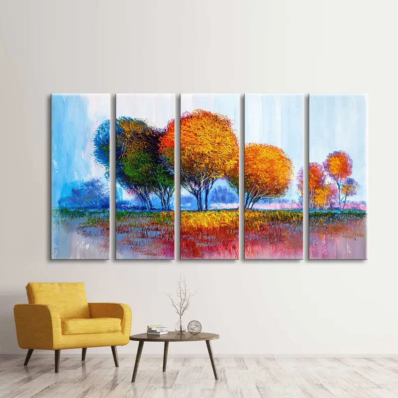 Tree Wall Art, Abstract Wall Decor, Living Room Decor, Autumn Landscape Poster, Modern Wall Decor, Home Decor, Tree Landscape Wall Art, - 1