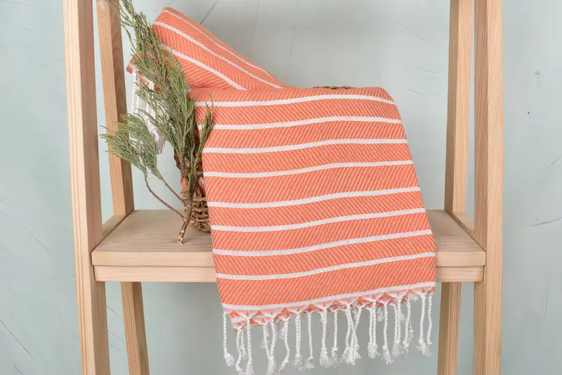 Monogram Turkish Towel, Gym Towel, 70x40 Bamboo Herringbone Towel, Bridal Shower Gift, Travel Towel, Best Friend Christmas Gift, Housewarming Gift - 4