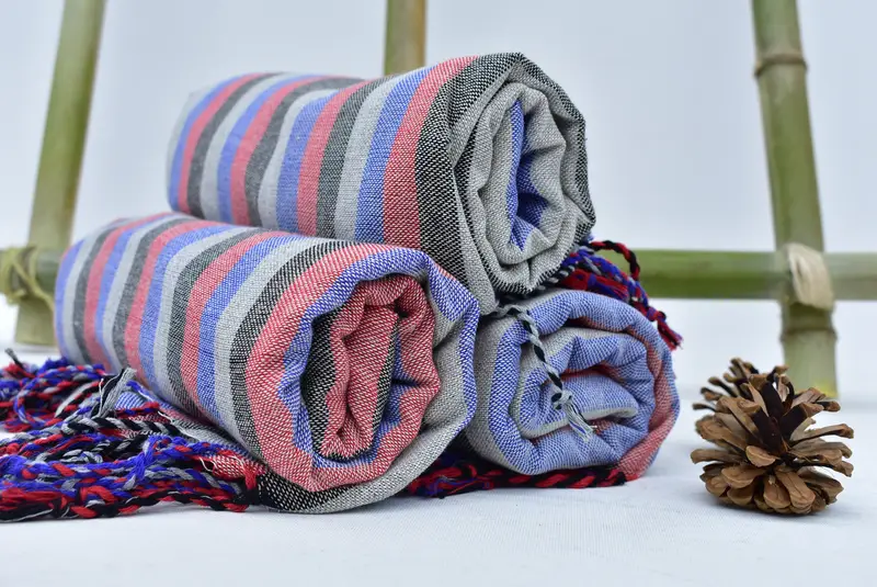 Custom Turkish Towel, Fouta towel, Organic towel, 70x40 Cotton Striped Towel, Custom monogram Turkish beach towel USA, Bathroom Towel, Thin towel - 2