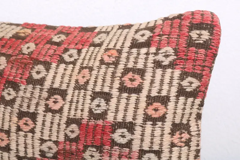 Colorful Pillow Case, Lounge Throw Cushion Cover, Kilim Pillow Cover, 12x20 Red Cushion Case, Cushion Case, Boho Pillow, Gift Pillow - 5