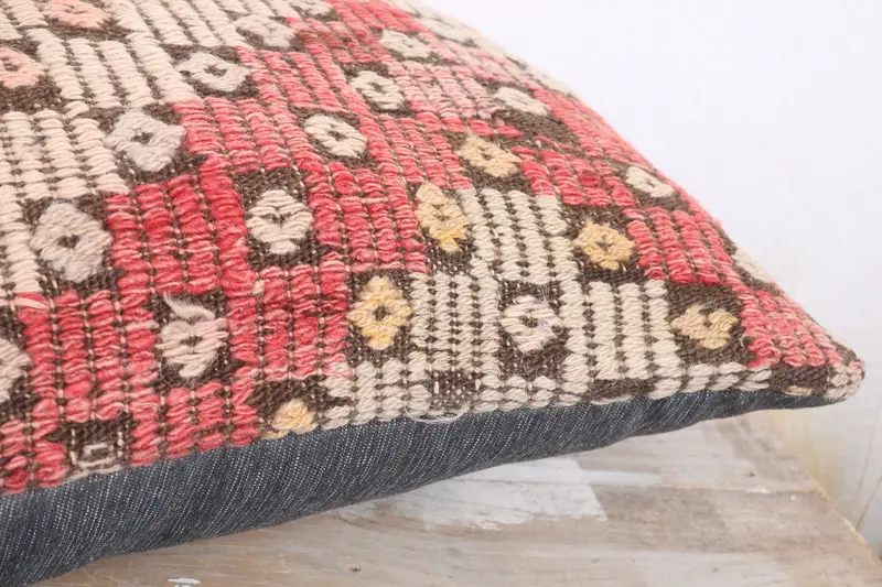 Colorful Pillow Case, Lounge Throw Cushion Cover, Kilim Pillow Cover, 12x20 Red Cushion Case, Cushion Case, Boho Pillow, Gift Pillow - 6