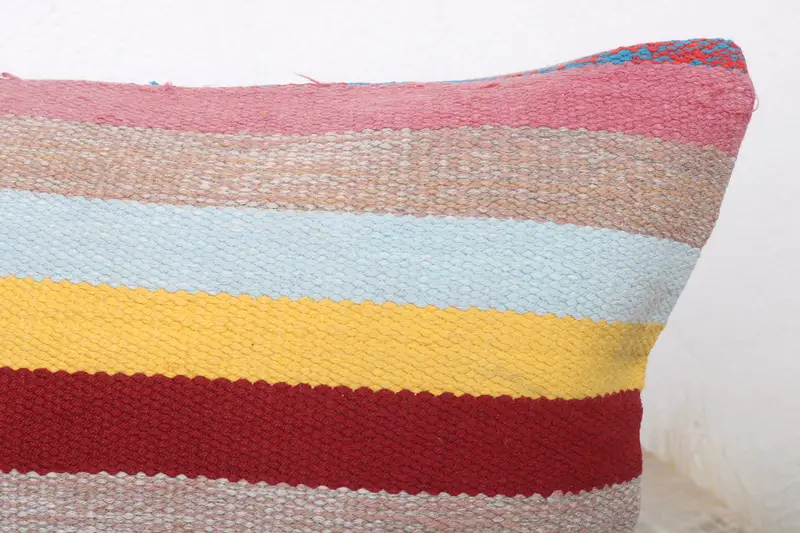 Boho Pillow Sham Cover, Cushion Case, Vintage Cushion, Pillow for Couch, Turkish Pillow, 12x24 Red Pillow Sham, Comfy Throw Pillow Sham - 5