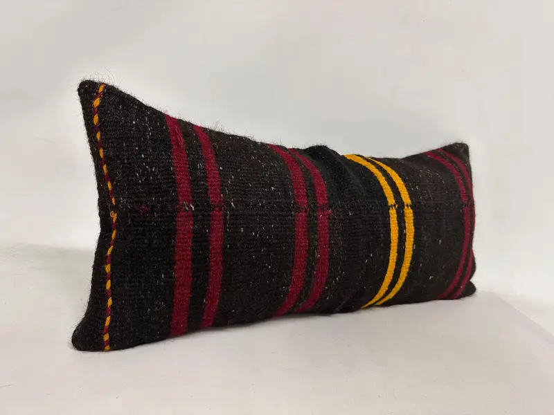 Vintage Kilim Pillow, Custom Pillow Cover, 16x36 Brown Cushion, Bed Cushion, Cushion Case, Throw Kilim Pillow, Handmade Kilim Cushion - 3