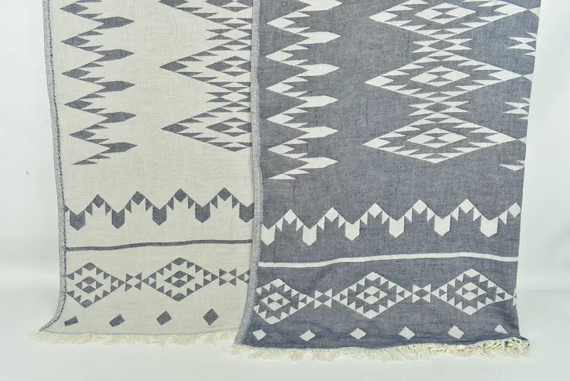 70x60 Cotton Geometric Towel, Organic Throw, Beach Wedding Favor, Throw Blanket Couch, Bedspread, Aesthetic Blanket, Bedspread Quenn, Custom Blanket - 1