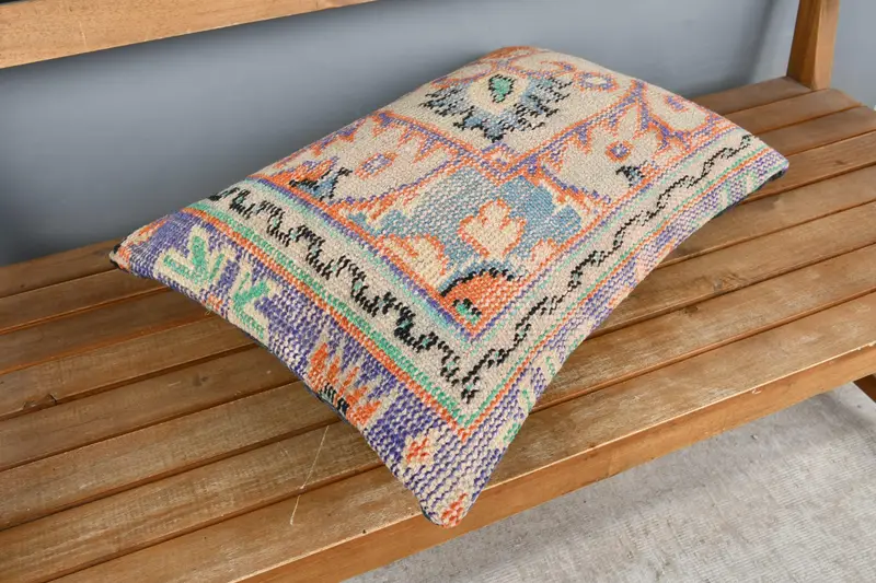 Pillow for Sofa, 16x24 Orange Pillow Cover, Cushion Case, Kilim Pillow Cover, Aesthetic Cushion Case, Interior Designer Pillow - 2