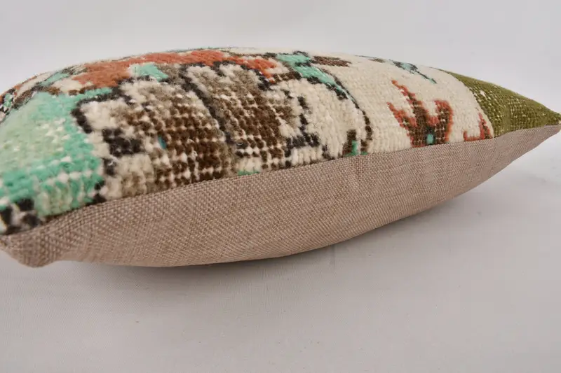 Rustic Pillow, 12x20 White Cushion, Wool Kilim Pillow Cushion, Kilim Pillow Cover, Home Decor Pillow, Custom Pillow Cover, Pillow Cover, Boho Pillow - 8