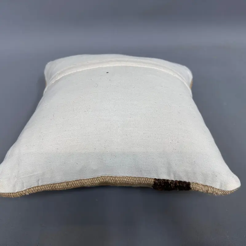 Cushion Case, Accent Throw Pillow Sham, Ethnic Pillow Case, Antique Pillows, Farmhouse Pillow Sham, Vintage Pillow, 12x12 Beige Cushion, Boho Pillow - 7
