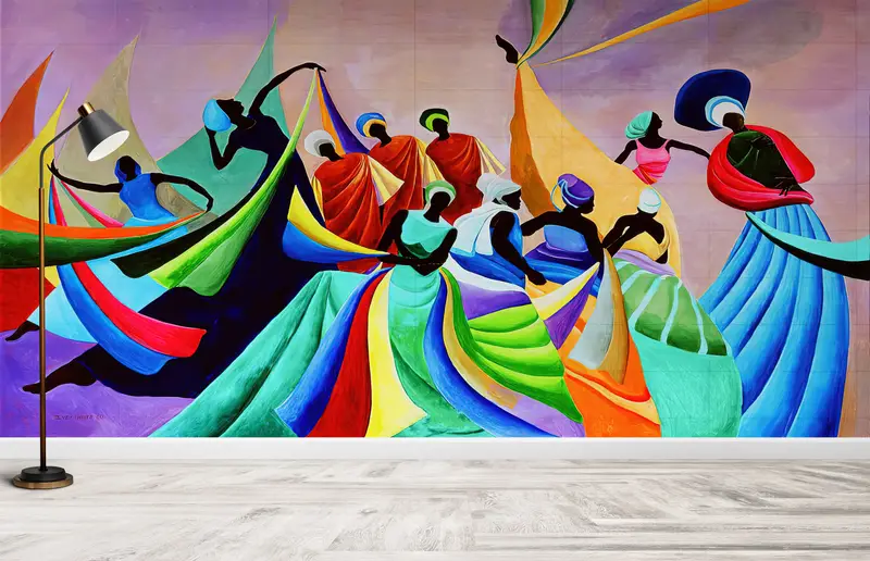 Modern Wall Paper, Paper Wall Art, Bright Wall Paper, Abstract Mural, 3d Wall Paper, Ethnic Wall Paper, , Abstract Mural, - 3