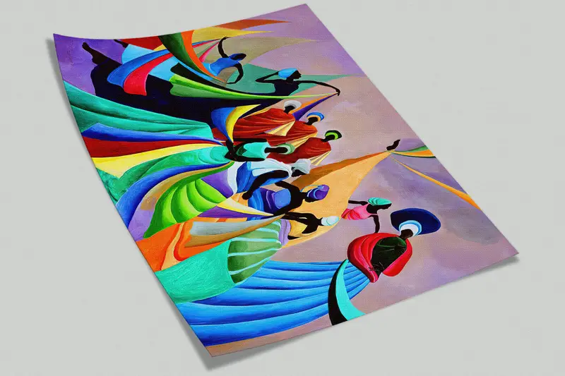 Modern Wall Paper, Paper Wall Art, Bright Wall Paper, Abstract Mural, 3d Wall Paper, Ethnic Wall Paper, , Abstract Mural, - 8