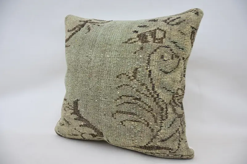 Pillow Sham, Throw Kilim Pillow, Gift Pillow, Natural Pillow Cover, Home Decor Pillow, 24x24 Beige Pillow Case, Retro Throw Pillow - 3