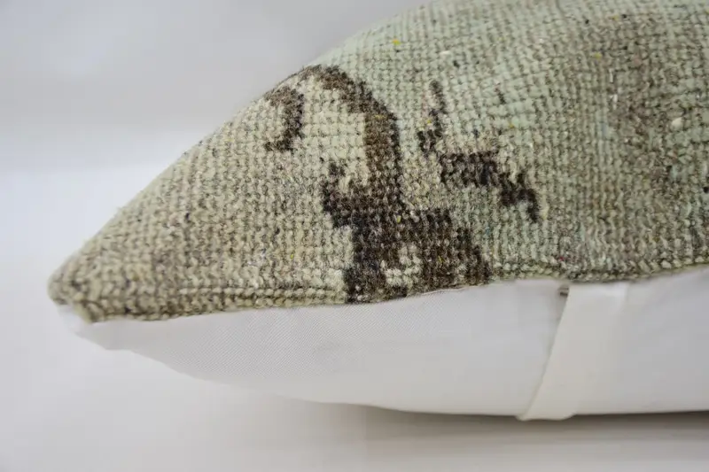 Pillow Sham, Throw Kilim Pillow, Gift Pillow, Natural Pillow Cover, Home Decor Pillow, 24x24 Beige Pillow Case, Retro Throw Pillow - 5