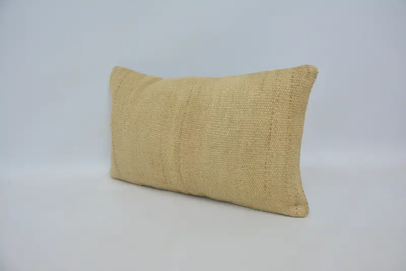 Kilim Pillow Cover, Armchair Cushion Cover, 12x20 Beige Pillow Case, Turkish Kilim Pillow, Pillow, Tapestry Pillow Sham, Throw Kilim Pillow - 4