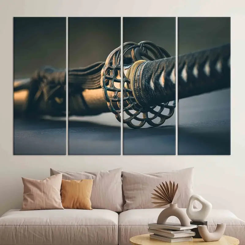 Elegant Samurai Katana Canvas Print - Japanese Art Decor
