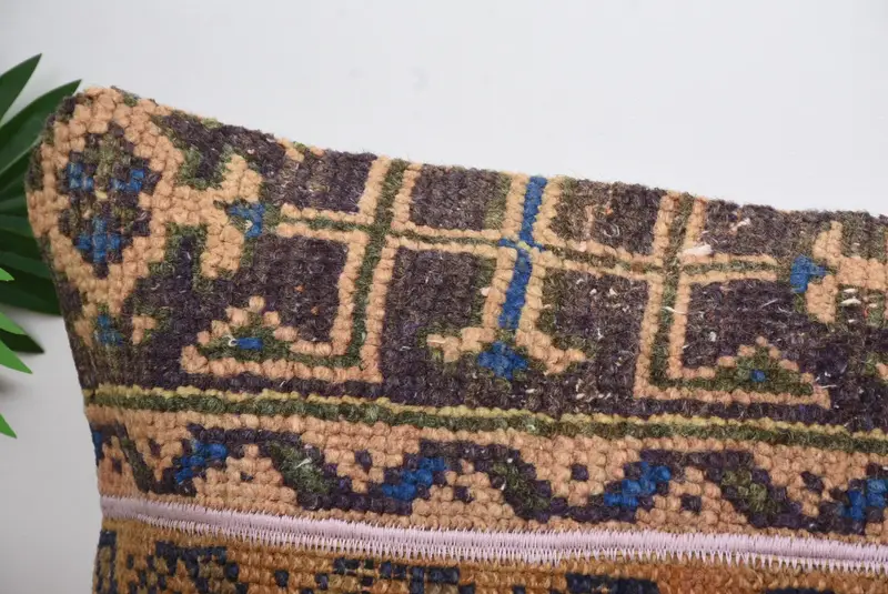Floor Pillow Cover, Lounge Throw Pillow Sham, Pillow Sham, 16x48 Blue Pillow, Boho Pillow Sham Cover, Vintage Kilim Pillow, Pillow for Couch - 2