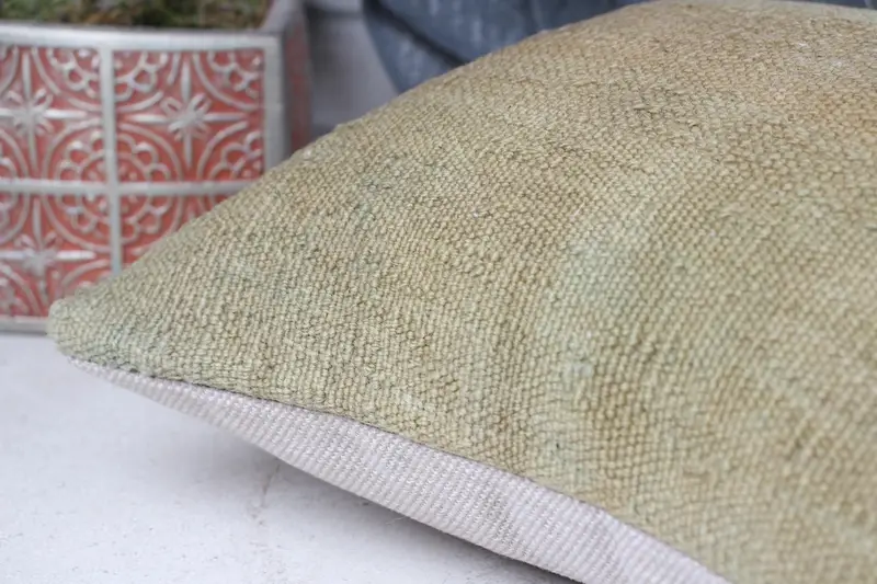 Cushion Case, Patio Cushion Case, Turkish Kilim Pillow, Customized Pillow Cover, Turkish Pillow, 12x12 Green Pillow Cover, Interior Designer Pillow - 7